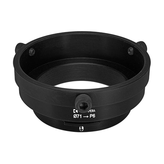 71mm clamp to Pentacon Six adapter (to use Schneider Cinelux lenses)