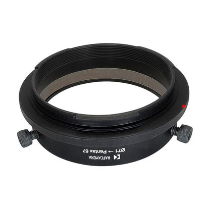 71mm clamp to Pentax 67 camera mount adapter for Schneider Cinelux, short