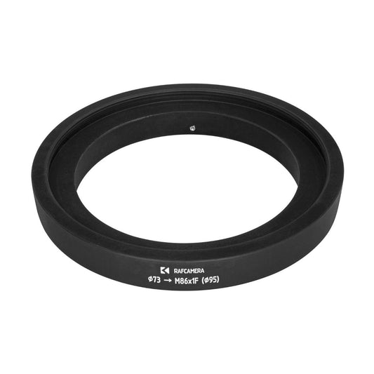 73mm clamp to M86x1 female thread adapter with 95mm outer diameter