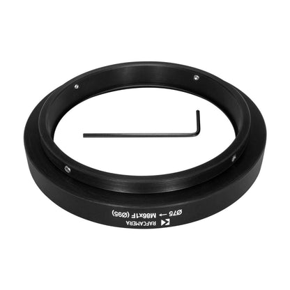 75mm clamp to M86x1 female thread adapter with 95mm diameter for new Mir-20 lens