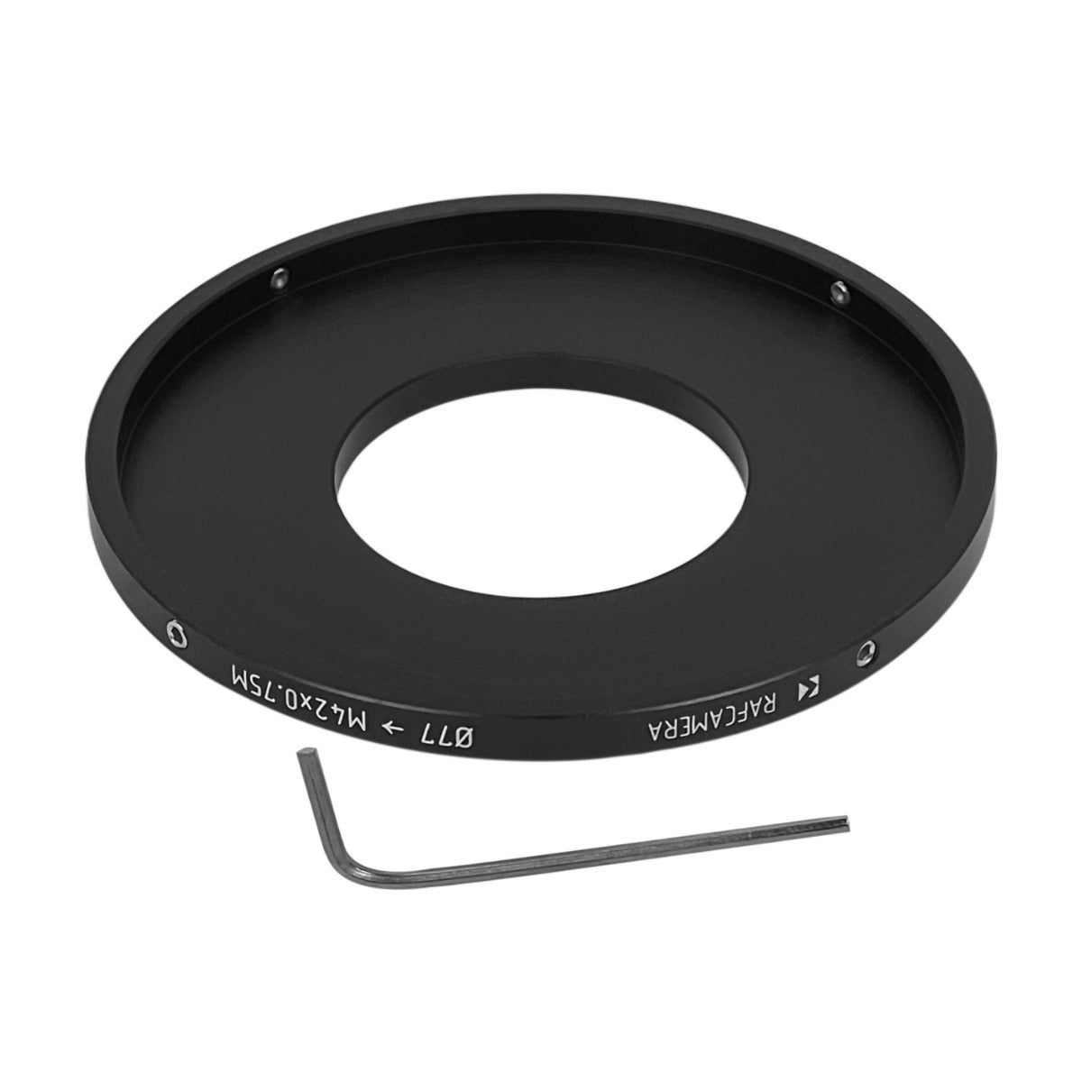 77mm clamp to M42x0.75 male thread adapter
