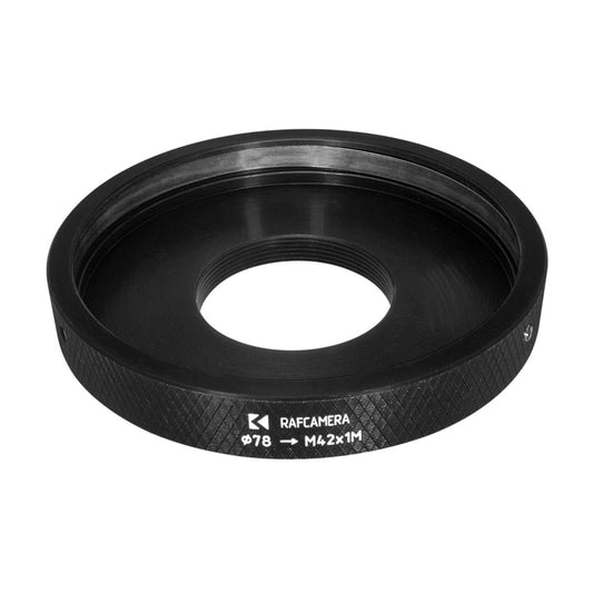 78mm clamp to M42x1 male thread adapter (for Super Cinephor 2/152mm lens)