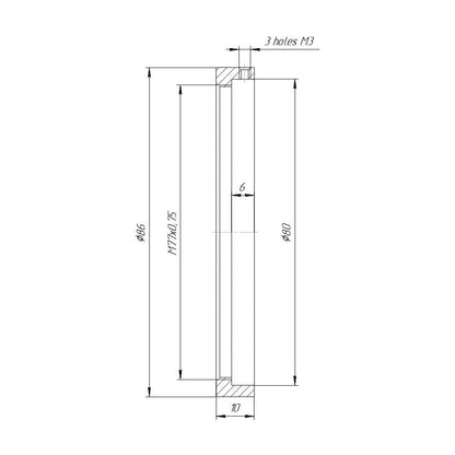 80mm clamp to M77x0.75 female thread adapter