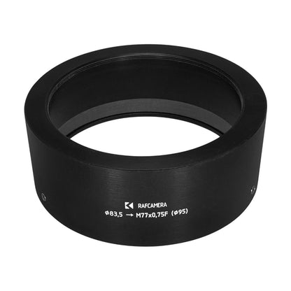 83.5mm clamp to M77x0.75 female thread adapter for Leica-R 15mm lens