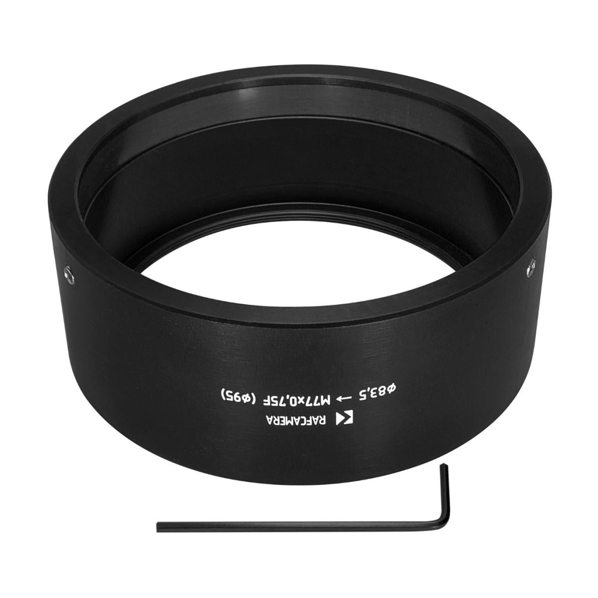 83.5mm clamp to M77x0.75 female thread adapter for Leica-R 15mm lens