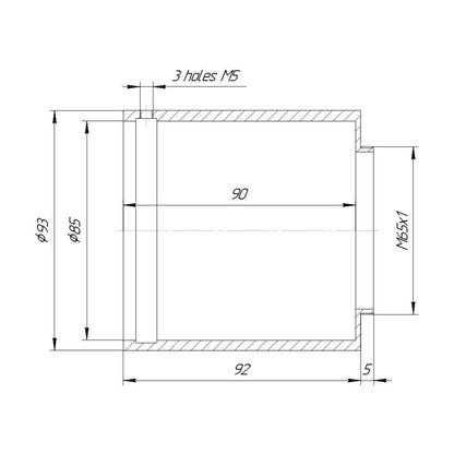 85mm clamp to M65x1 male thread adapter for Dalmac lens