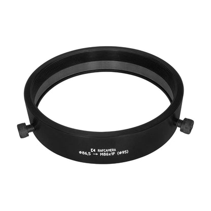 86.5mm clamp to M86x1 female thread adapter with 95mm outer diameter