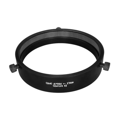 86.5mm clamp to M86x1 female thread adapter with 95mm outer diameter