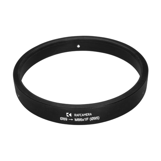 89mm clamp to M86x1 female thread adapter with 95mm outer diameter
