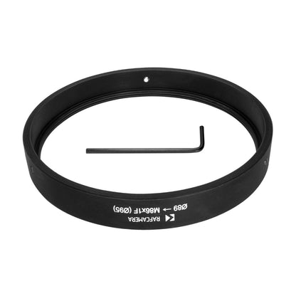 89mm clamp to M86x1 female thread adapter with 95mm outer diameter