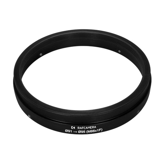 91mm clamp to M86x1 female thread adapter with 95mm outer diameter