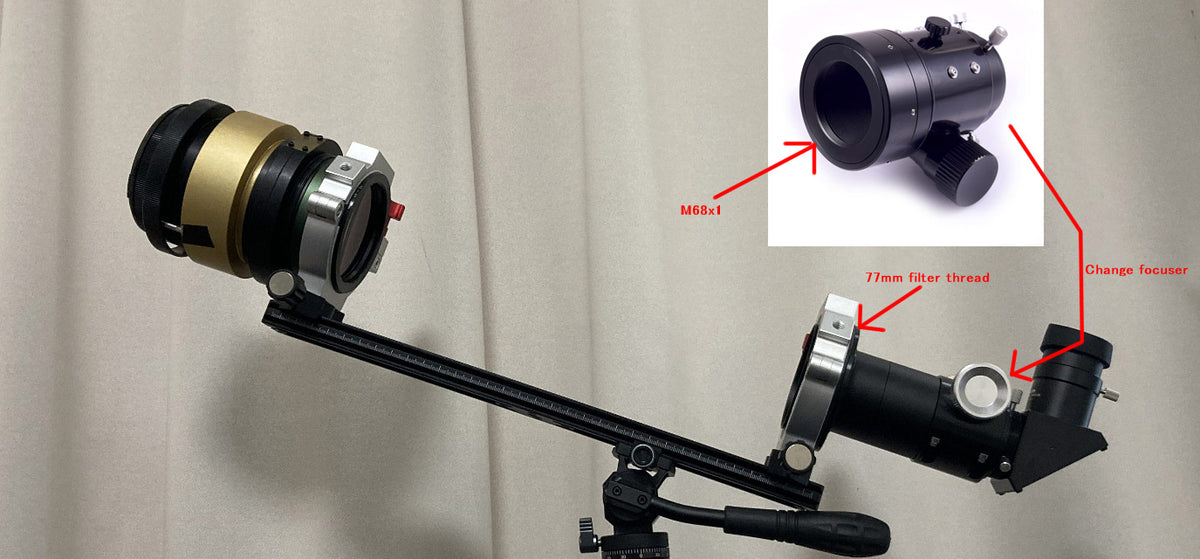 M68x1 male to M77x0.75 female thread adapter