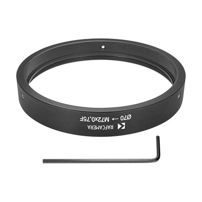 70mm clamp to M72x0.75 female thread adapter for Kowa Anamorphic 16-H