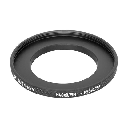 M40x0.75 male to M55x0.75 female thread adapter