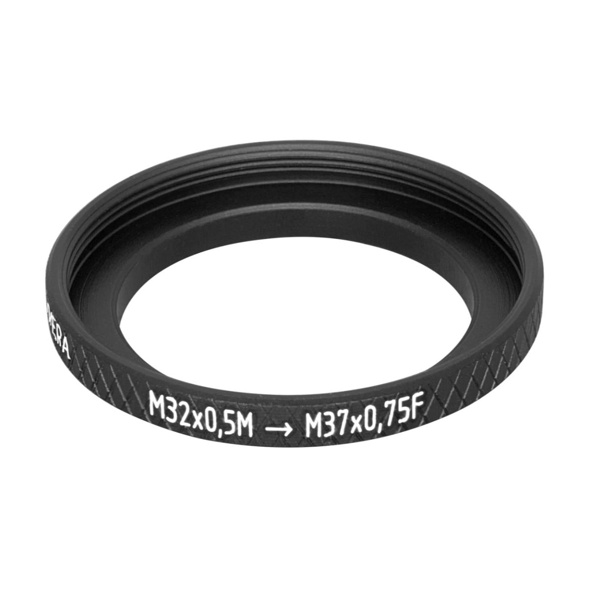 M32x0.5 male to M37x0.75 female thread adapter (32mm to 37mm step-up ring)