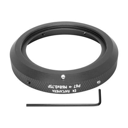 Pentax 67 lens to Kiev-60/6C camera (M68x0.75 female thread) mount adapter
