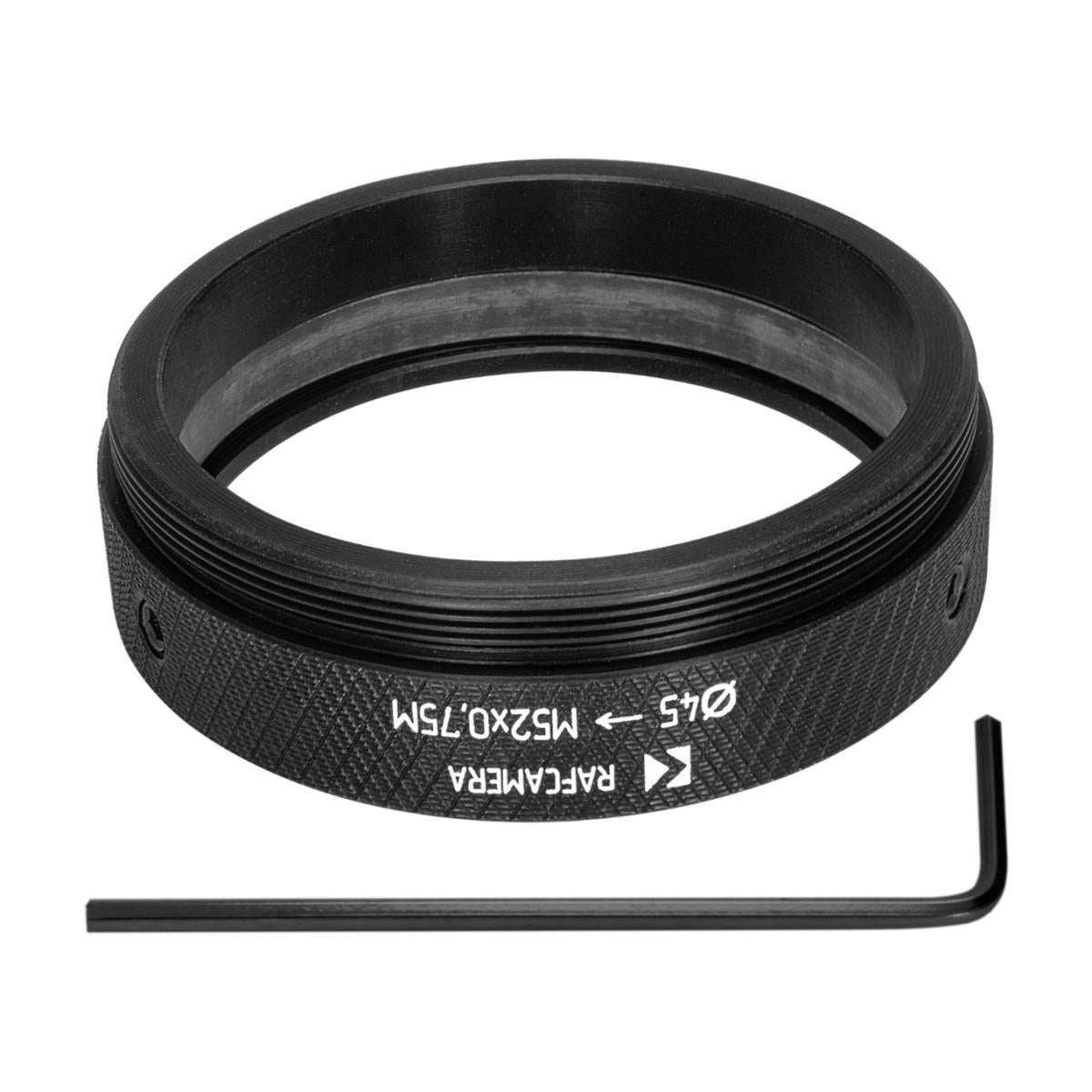 45mm clamp to M52x0.75 male thread adapter