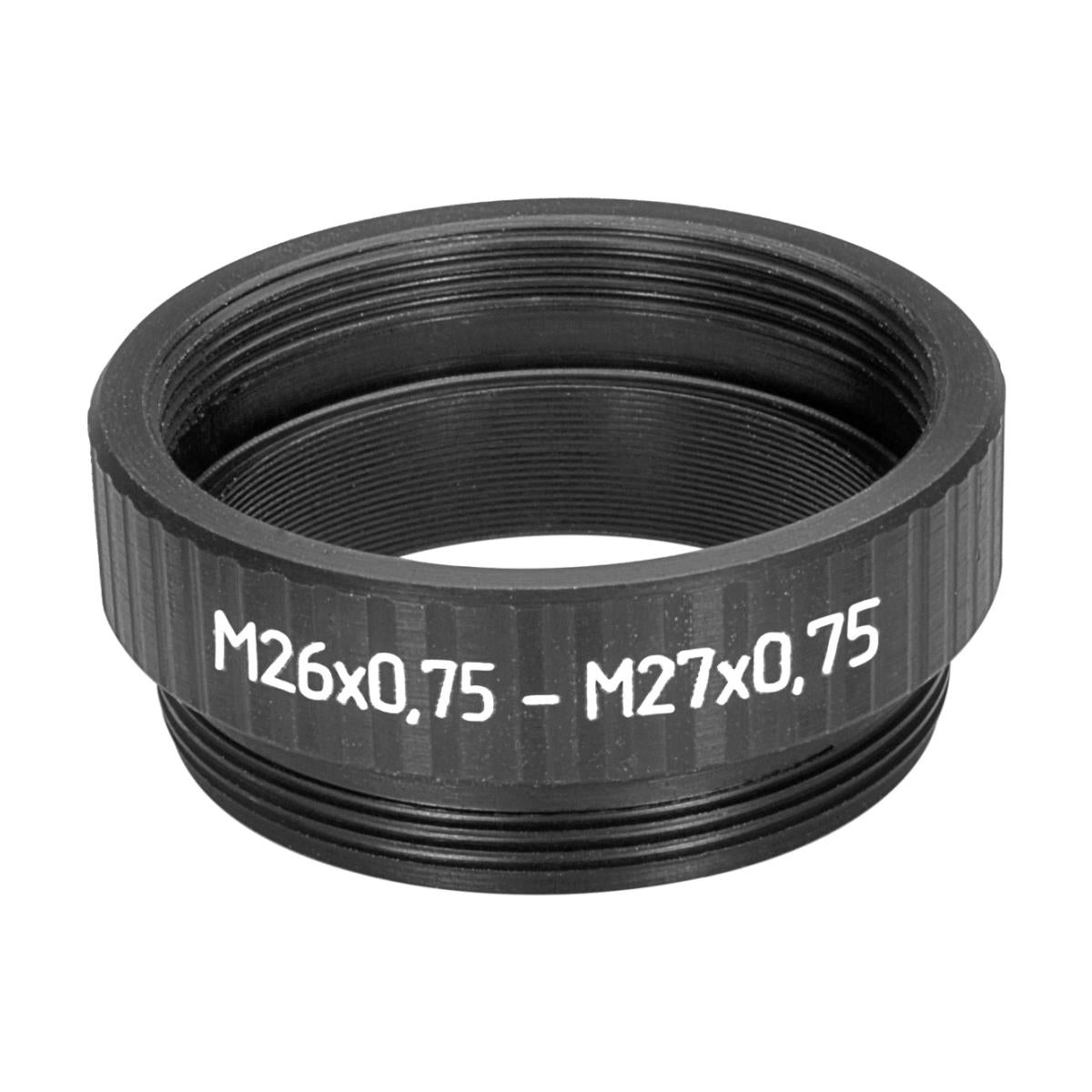 M27x0.75 male to M26x0.75 female thread adapter, black