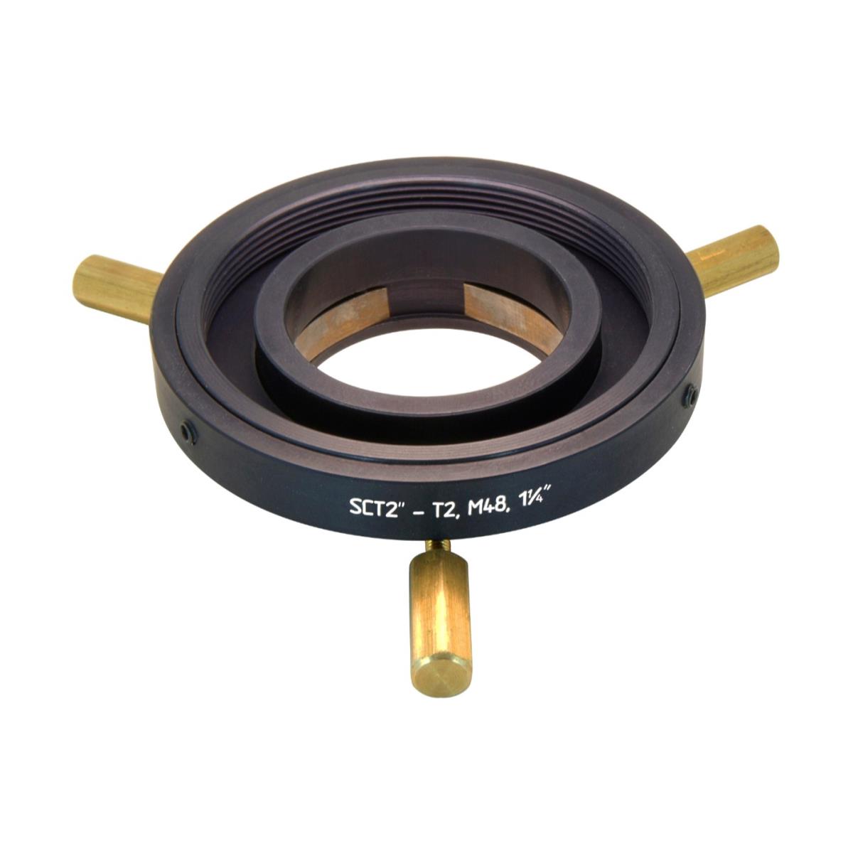 SCT 2 inch to T2 or M48 or 1.25 inch adapter (3-in-1), short, adjustable