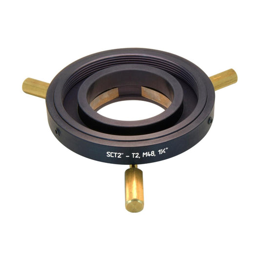 SCT 2 inch to T2 or M48 or 1.25 inch adapter (3-in-1), short, adjustable