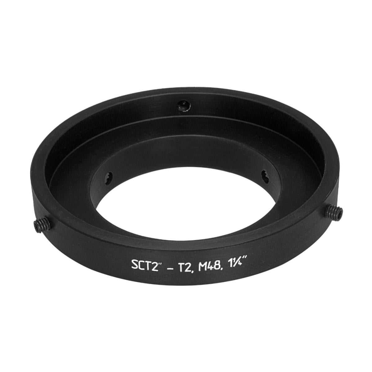 SCT 2 inch to T2 or M48 or 1.25 inch adapter (3-in-1), short, adjustable