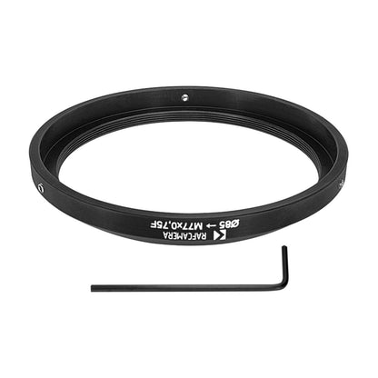85mm clamp to M77x0.75 female thread adapter for ISCO
