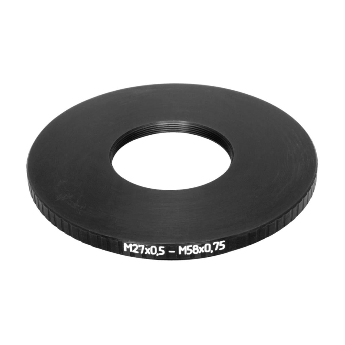 M27x0.5 (Spiratone) female to M58x0.75 male thread adapter