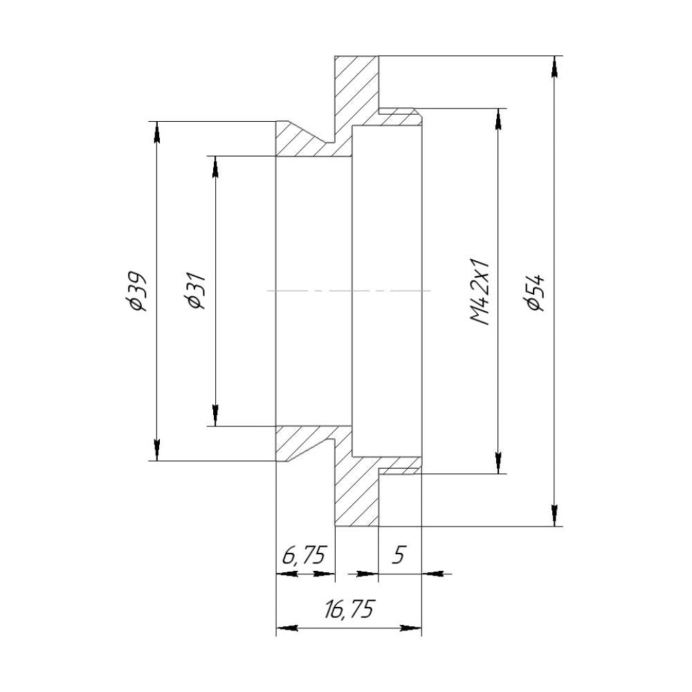 39mm microscope dovetail to M42x1 male thread adapter
