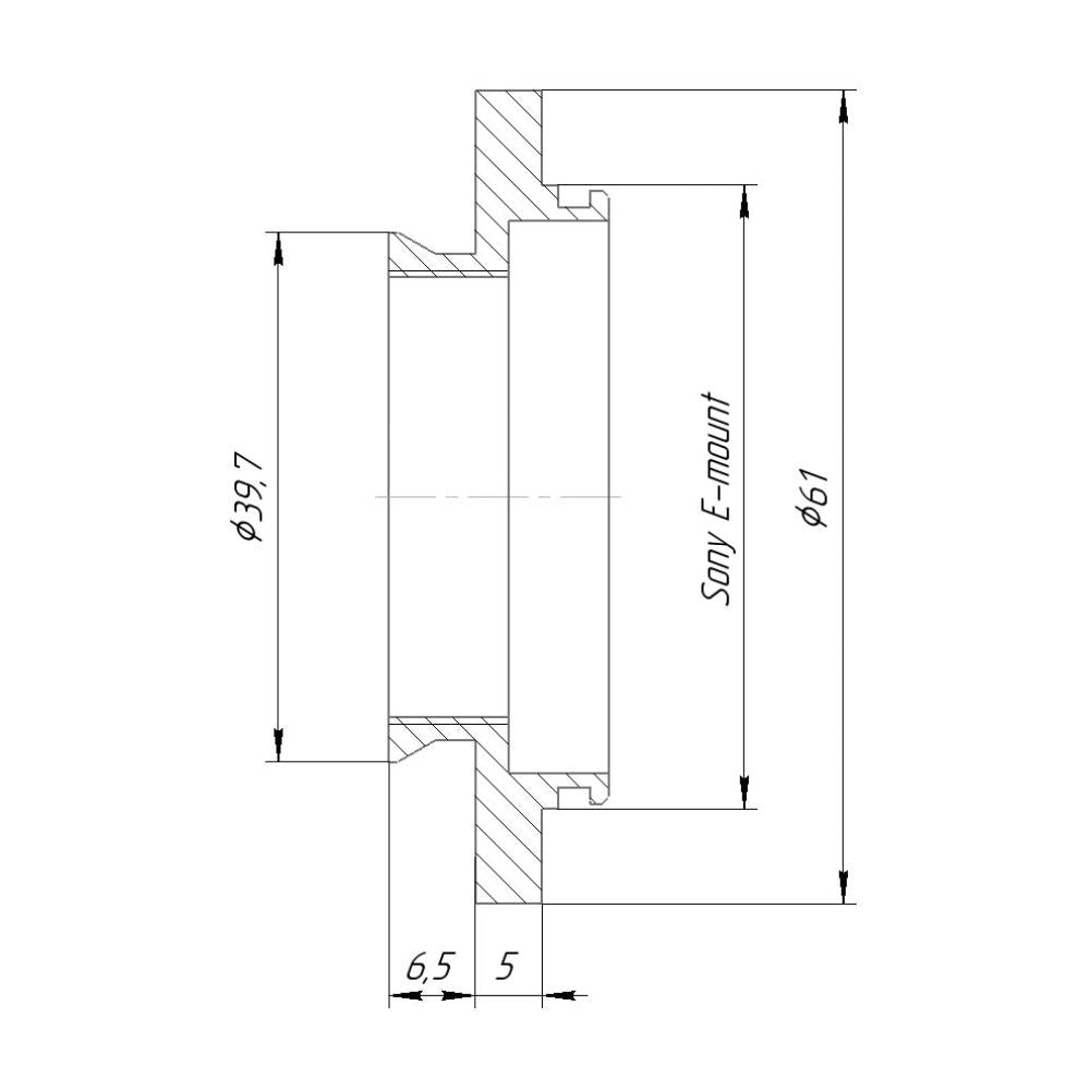 39.7mm microscope dovetail to Sony E-mount camera adapter
