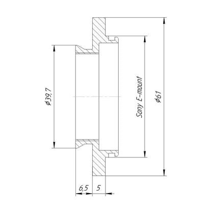 39.7mm microscope dovetail to Sony E-mount camera adapter