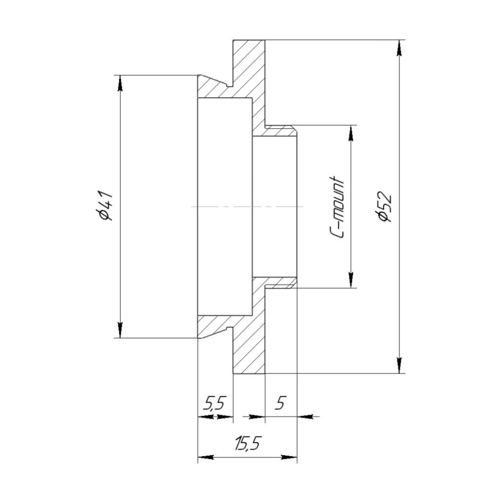 41mm microscope dovetail to C-mount male thread adapter (LOMO MBI-1)