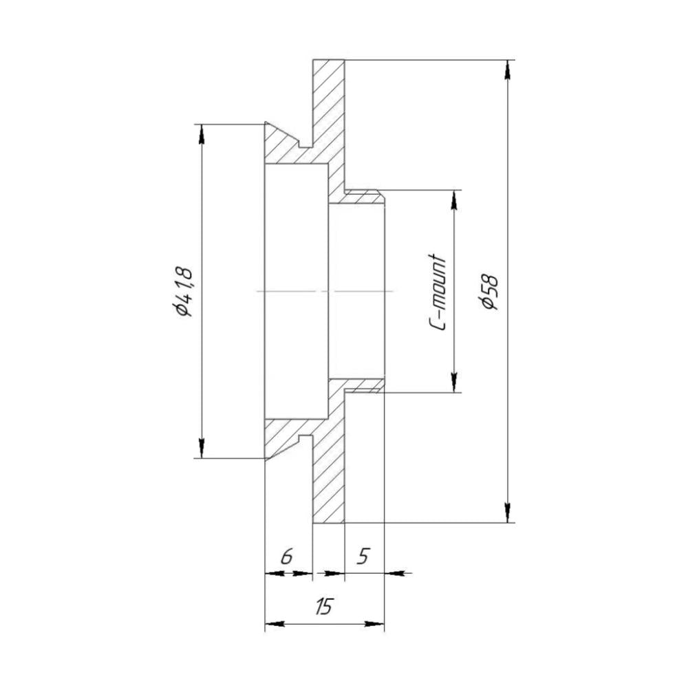 42mm microscope dovetail to C-mount camera mount adapter