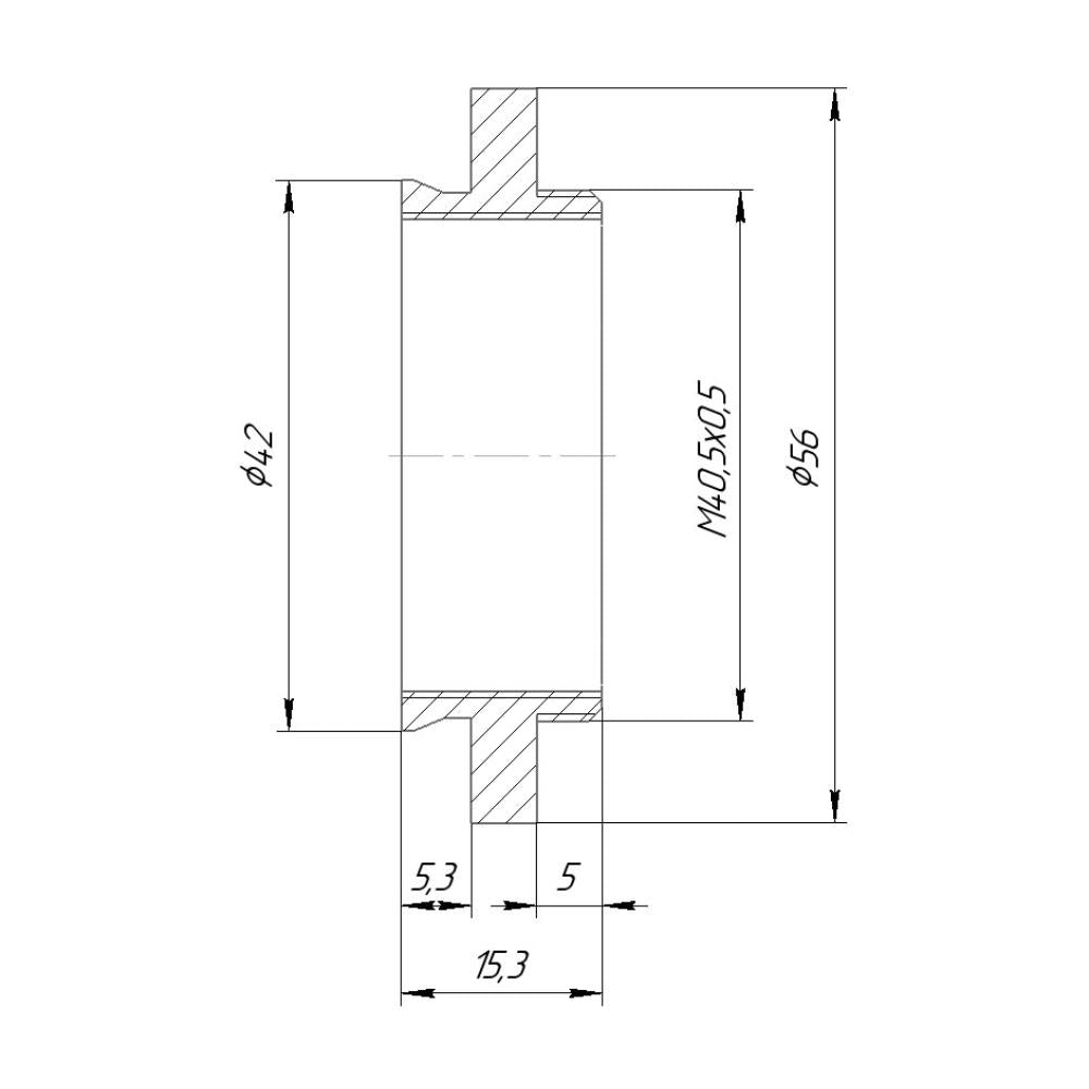 42mm microscope dovetail to M40.5x0.5 male thread adapter
