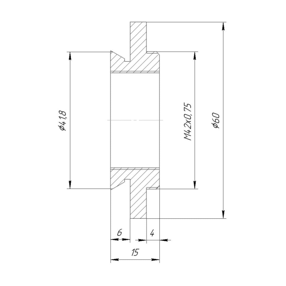42mm microscope dovetail to M42x0.75 (T2) male thread adapter