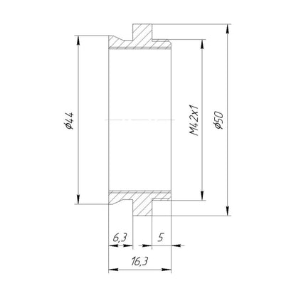 44mm microscope dovetail (Zeiss Standard) to M42x1 male thread adapter