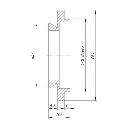 46mm microscope dovetail to SM2 male thread adapter