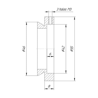 46mm dovetail to 42mm clamp adapter for Olympus BX/CX microscope