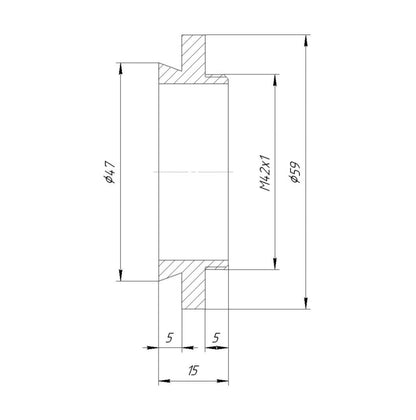 47mm microscope dovetail to M42x1 male thread adapter