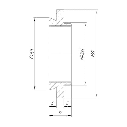 48.5mm microscope dovetail to M42x1 male thread adapter