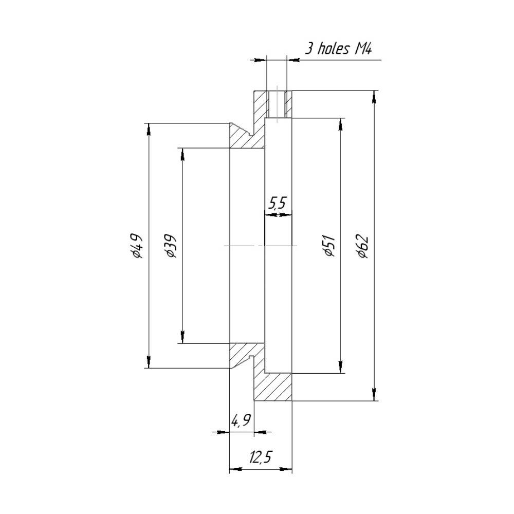 49mm dovetail to 51mm clamp adapter
