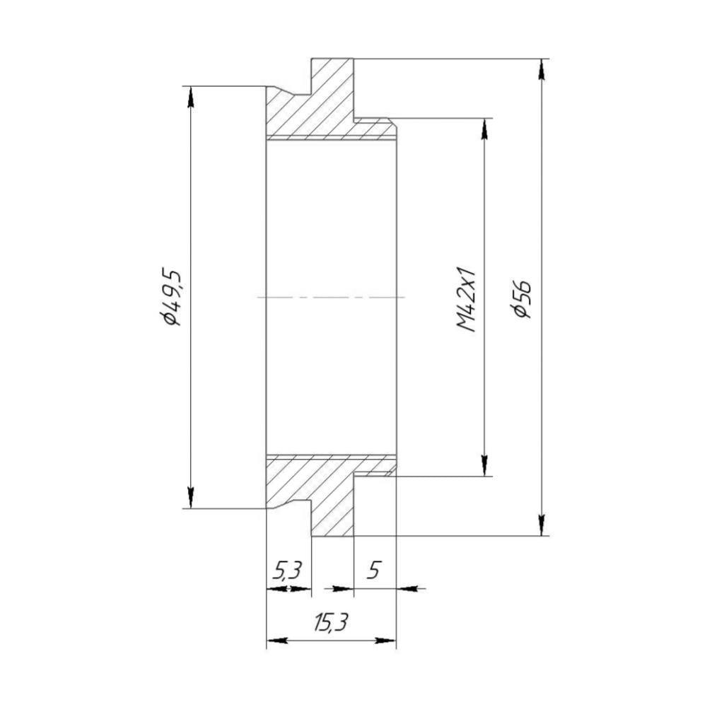 49.5mm microscope dovetail to M42x1 male thread adapter