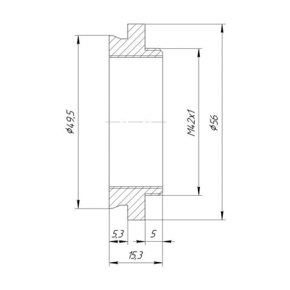 49.5mm microscope dovetail to M42x1 male thread adapter