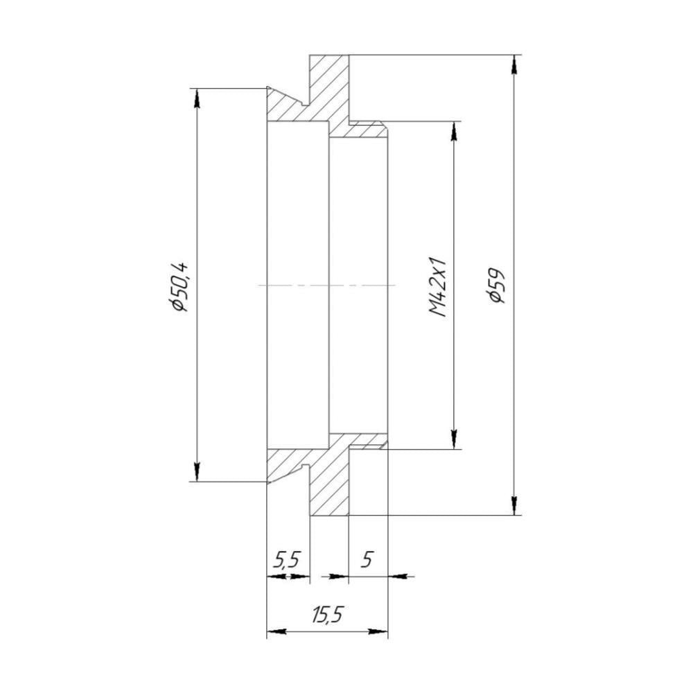 50.4mm microscope dovetail to M42x1 male thread adapter