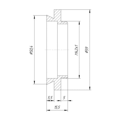 50.4mm microscope dovetail to M42x1 male thread adapter