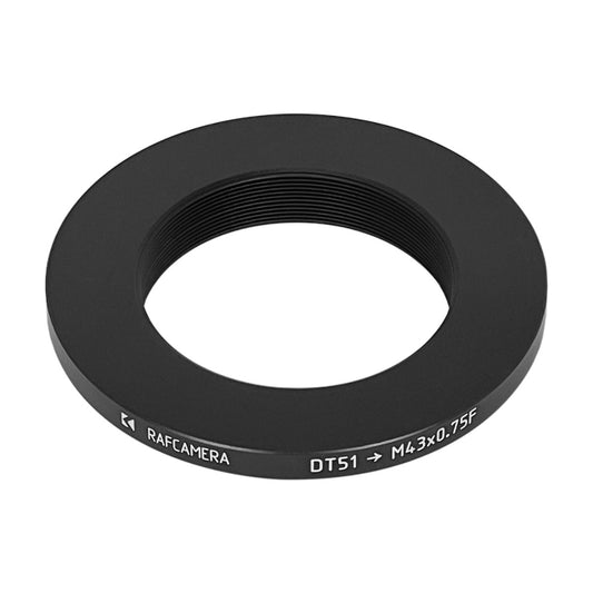 51mm microscope dovetail to M43x0.75 female thread adapter
