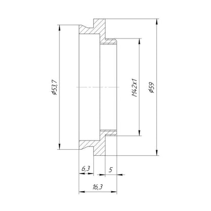 53.7mm microscope dovetail to M42x1 male thread adapter