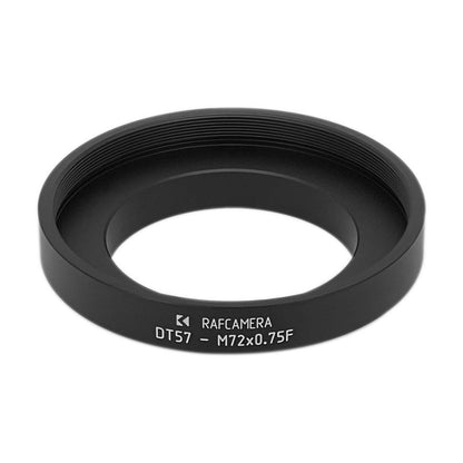 57mm dovetail to M72x0.75 female thread adapter