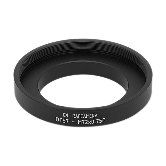 57mm dovetail to M72x0.75 female thread adapter
