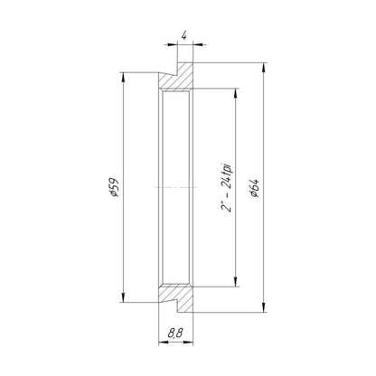 59mm ONAG dovetail to SCT2 female thread adapter