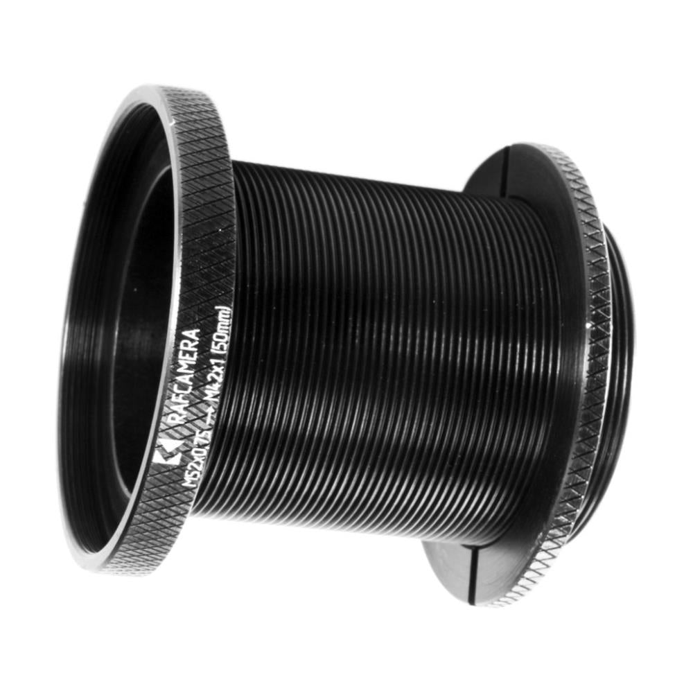 50mm M52x0.75 female - M42x1 male thread extender (variable tube) with stop ring